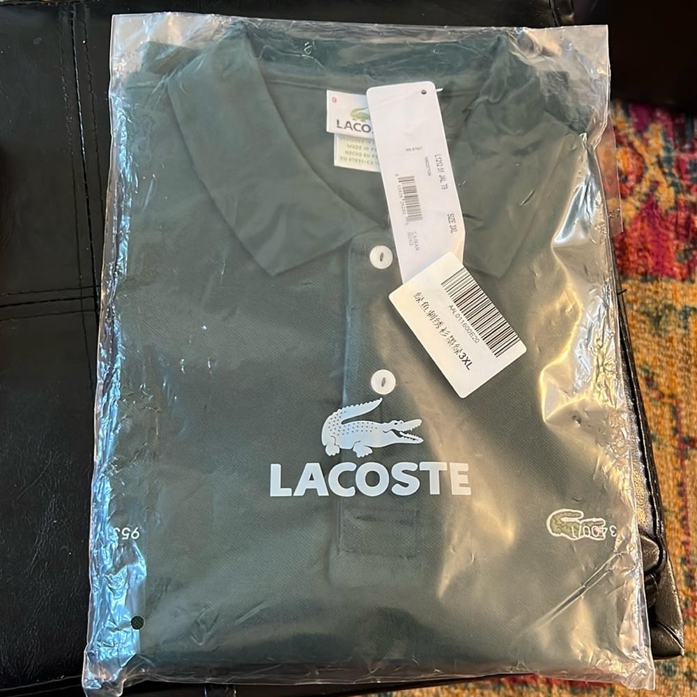 NWT forest green Lacoste polo